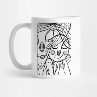 Love you mom abstract faces Mug